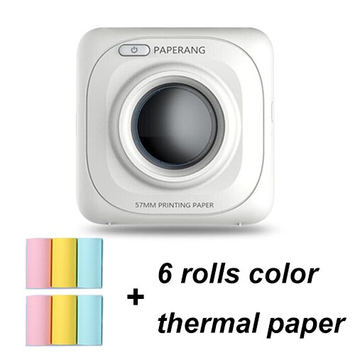 PAPERANG-imprimante thermique Portable de photos P1 Bluetooth, sans fil, pour téléphone Portable android et ios: Printe 6 paper color