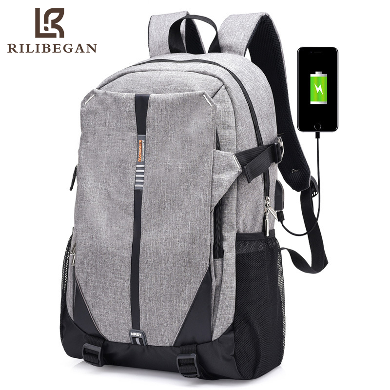 lässig USB Ladung Männer Rucksack Große Kapazität Nylon Geschäft Laptop Rucksack Männer Computer Reise Männer Rucksack Schule Tasche