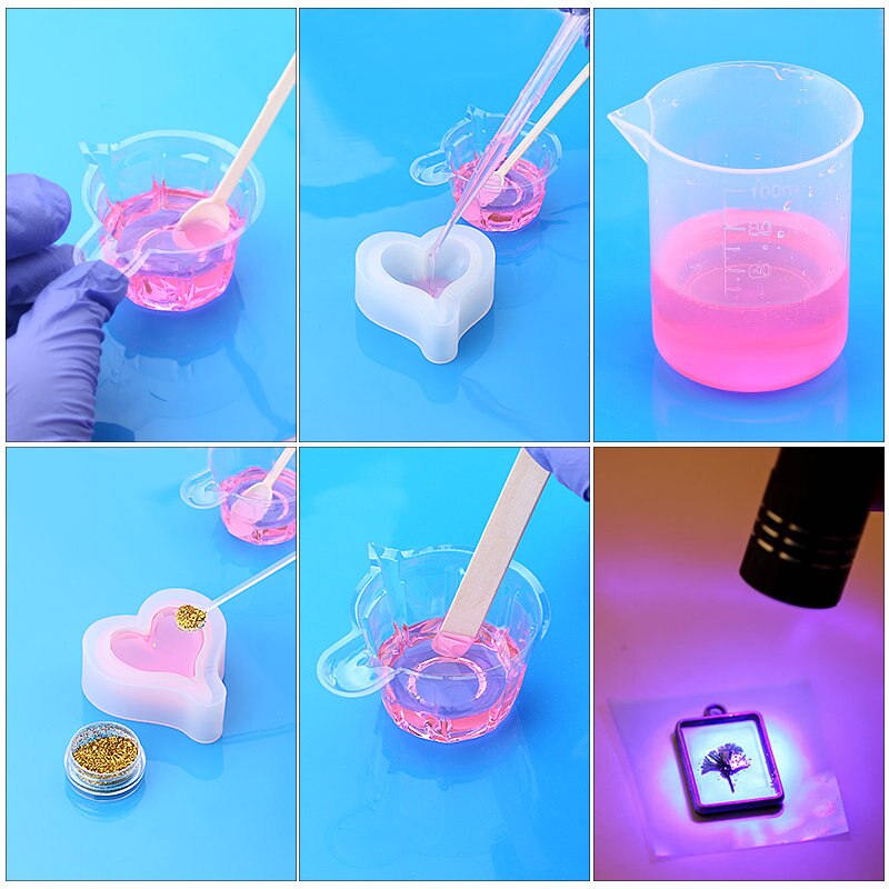 Epoxy Resin Jewelry making tools Silicone Workbenches Plastic beaker UV flashlight sticks Disposable Cup Handmade Craft Supplies