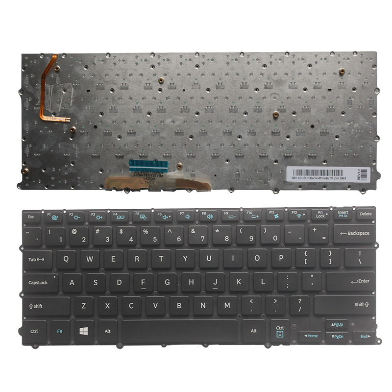 US Laptop Keyboard For Samsung NP900X3L 900X3L With Backlit black