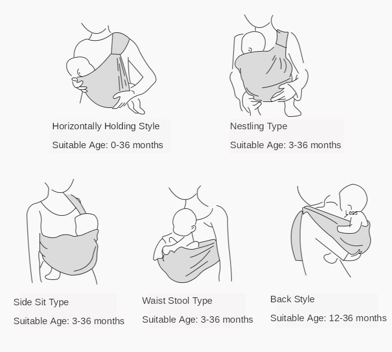 Bæresele tørklæde justerbar frontvendt babysjal bæresele blød slynge til nyfødte baby kænguruer
