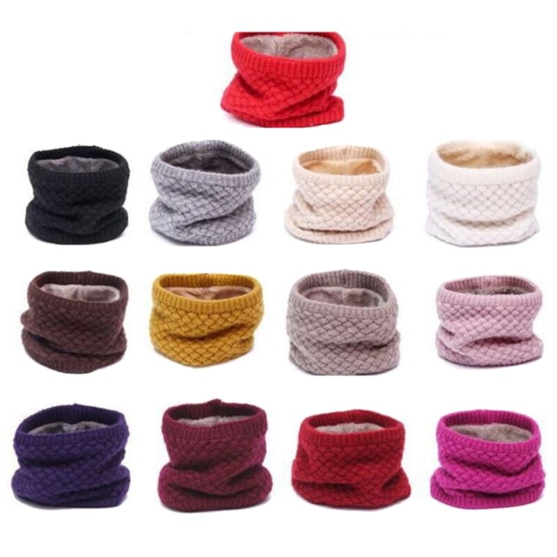 Winter warme sjaal voor vrouwen gebreide halsdoeken ringen pluche kinderen mannen kraag ring vrouwelijke foulard halsdoek