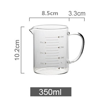 Glazen maatbeker met schaalverdeling hoge temperatuur magnetron thuis keuken bakgereedschap transparante maatbeker jinxi: 350ml