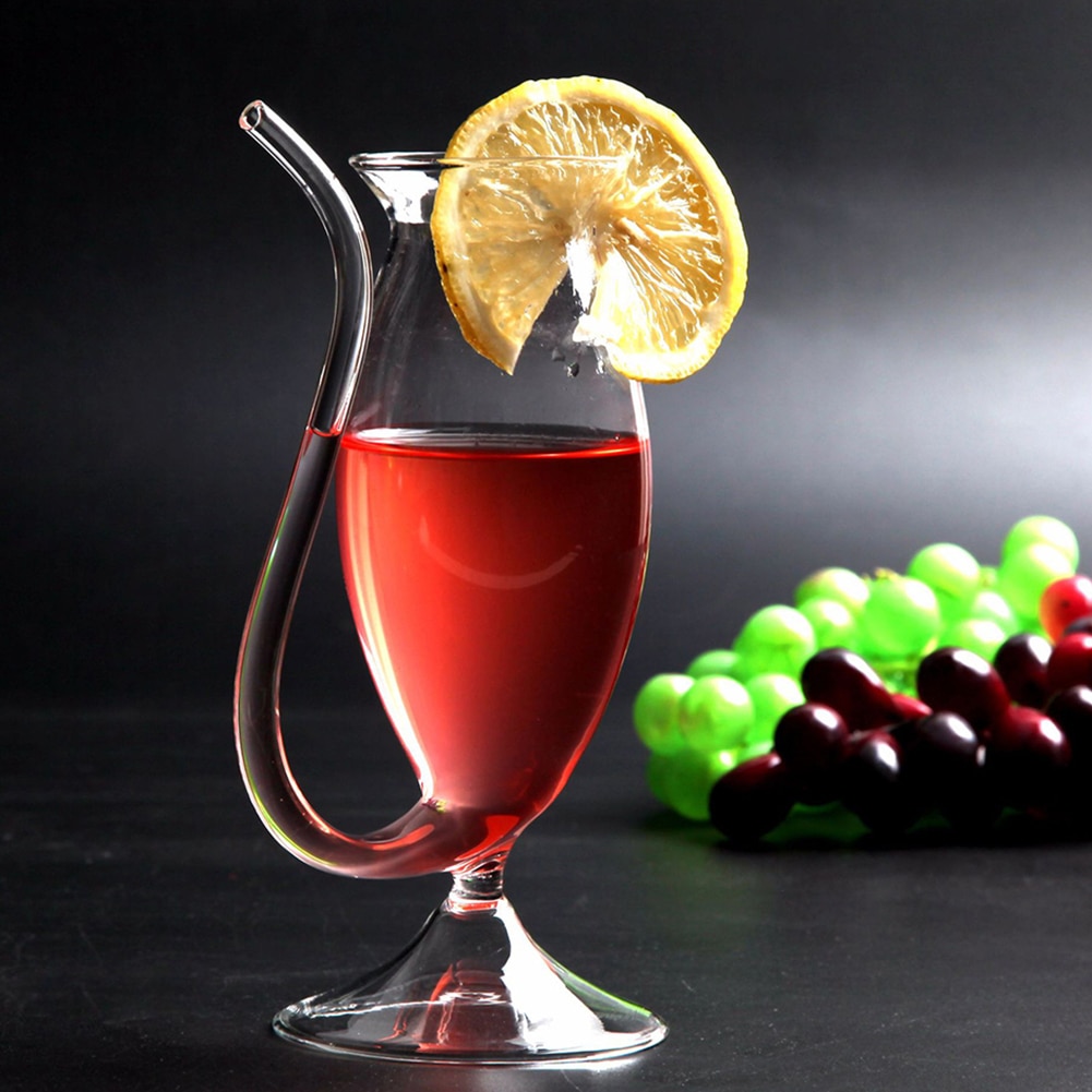 Wina kieliszek robić Whisky odporne na ciepło ssania sok mleko rurka robić picia kubek ze słomką