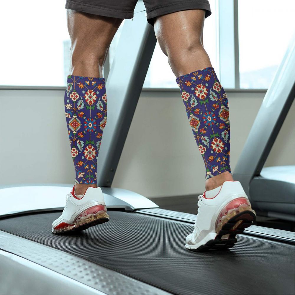 Calf Protector Sleeves Men Women Gym Sports Safety Calf cooling Compression Sleeves Shin Cycling Printing pattern Q007
