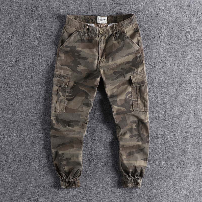 Style américain camouflage salopette hommes de Leggings amples hommes sport décontracté sarouel pantalon multi sac pantalon 0316