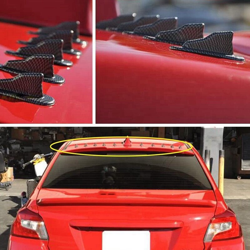 Lame de protection pour pare-choc arrière de voiture en Fiber de carbone, 2 pièces, 10 pièces, diffuseur, Kit d&#39;aileron de requin