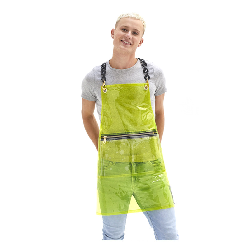 Kapper Waterdicht Schort Clear Transparante Aangepaste Kleur Logo Huis Accessoires Keuken Kapsalon Wasbare Tpu Man Vrouwen Schort: Paars