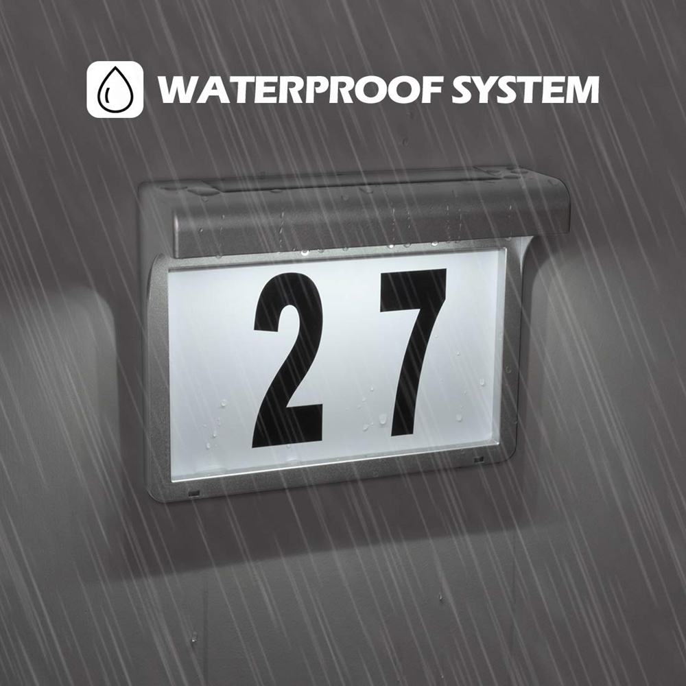Led Solar Huis Nummer Licht Waterdicht Buitenmuurlicht Draadloze Sunpower Tuindeur Decoratieve Adresbord Lamp