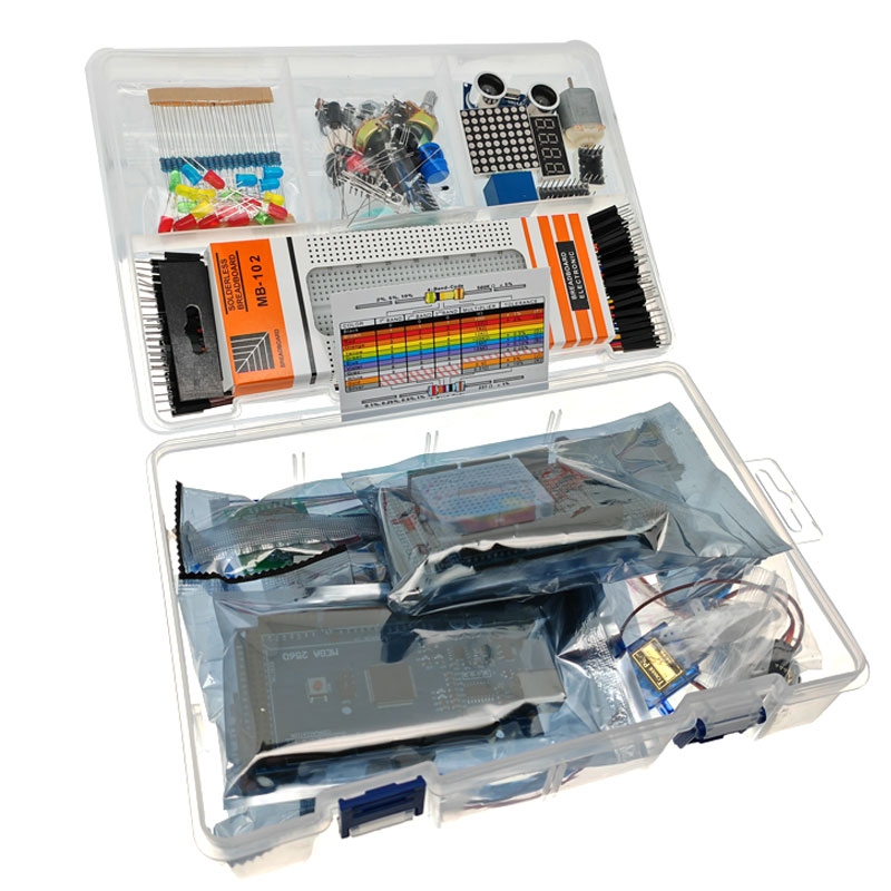 Il kit di avviamento elettronico più completo Mega2560 con tutorial/motore passo-passo Arduino Mega2560 R3 Starter Kit motore servo fai da te
