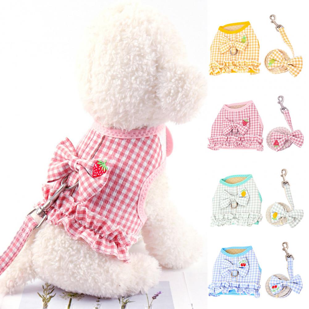 Useful Dog Vest Leash Soft Adjustable Protect Skin Anti Corrosion Vest Harness Set