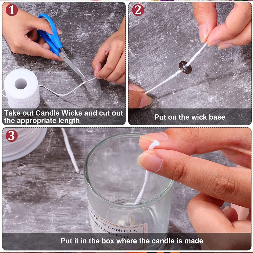 61M Witte Kaars Lont Katoenen Kaars Geweven Lont Voor Kaars Maken Kaars Olie Lampen Kaarsen Accessoire Levert 1 Roll 200 Voeten