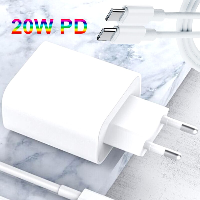 20W PD Typ-C Schnelle Ladegerät für iPhone 12 Power Handy schnell ladegerät UNS/UK/EU PD Adapter Mit Kabel