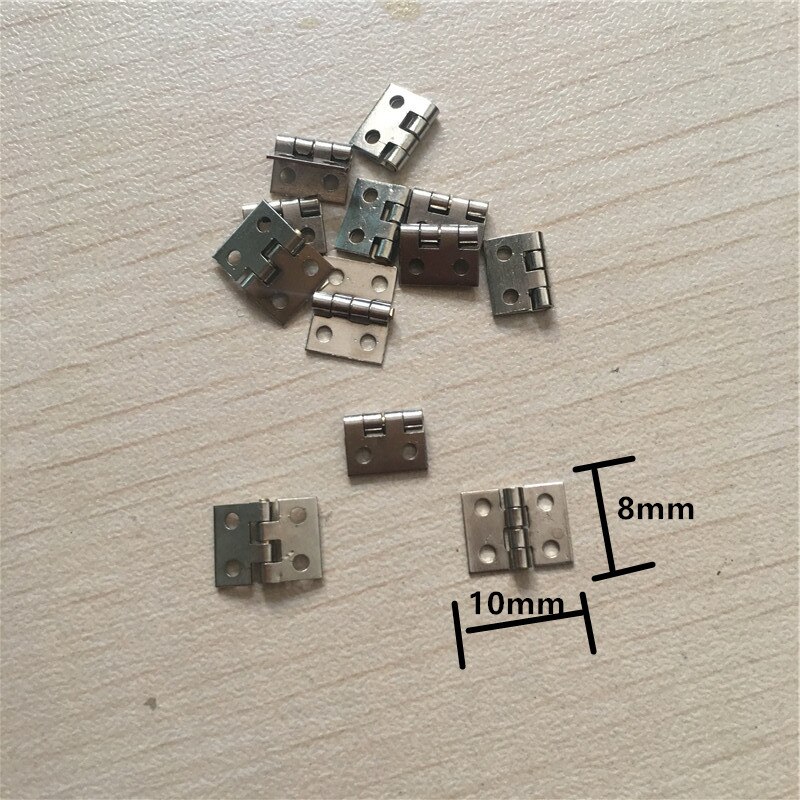 Brass Mini Hinge Decor Door Hinges Wooden Jewelry Box Hinge Fittings for Furniture Hardware+Nail,10*8mm,10Pcs