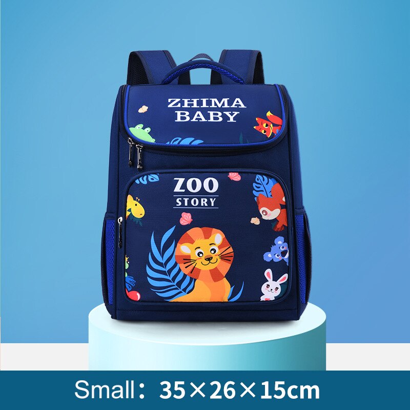 Mode Kinderen Orthopedische Schooltas Voor Jongens 1-5 Grade Cartoon Dier Rugzak Kinderen Satchel Knapzak Mochila Escolar: small  lion