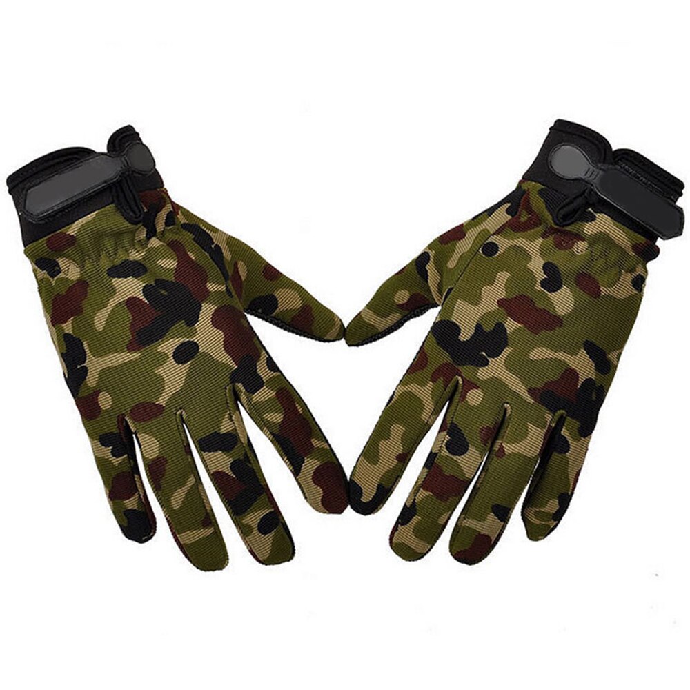 Anti-Slip Siliconen Handschoenen Buitensporten Fiets Handschoenen Winddicht Volledige Vinger Handschoenen Rijden Warme Vissen Fietsen Beschermende Kleding D40: Camouflage / M