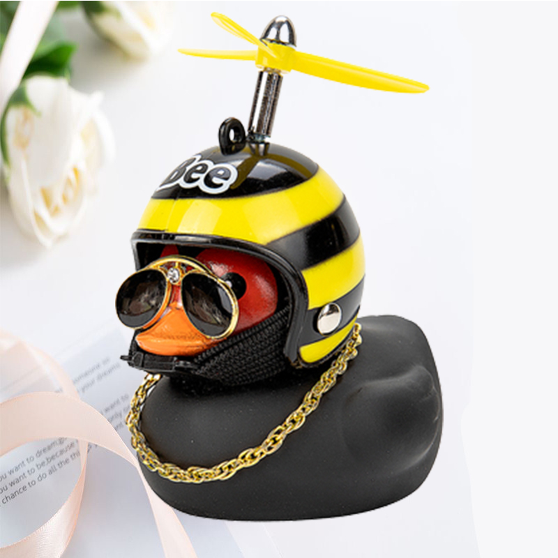Pato de coche con casco, colgante de viento roto, pato amarillo pequeño, Motor de bicicleta de carretera, casco, accesorios de ciclismo sin luces: Verde