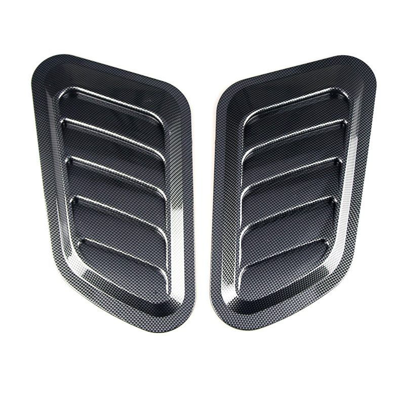 2PCS Universal Intake Scoop Turbo Bonnet Vent Cover Hood ABS Car Hood Air Outlet Decorative Carbon Fiber False Vent Hood Vehicle: WHITE