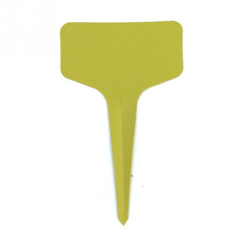 Etiquetas impermeables para plantas de jardinería, etiquetas en forma de T para plantación de vegetales y flores, herramientas de granja, bandeja de plántulas, GT049, 20 piezas: Yellow