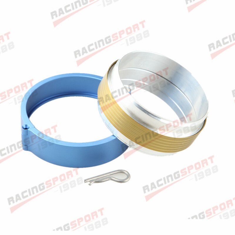 Aluminum Universal 4&quot; inch Turbo Clamshell Clamps Clamp Blue