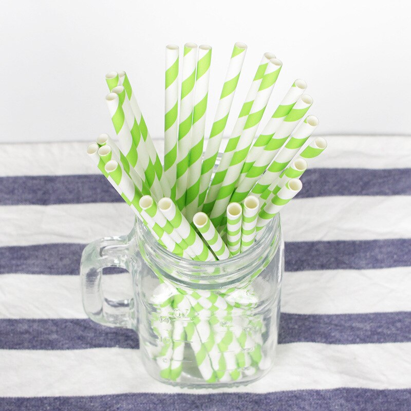 25 Stuks Gestreepte Papier Rietjes Voor Baby Shower Wedding Party Kids Verjaardagsfeestje Decoratie Benodigdheden Papier Rietjes: 24