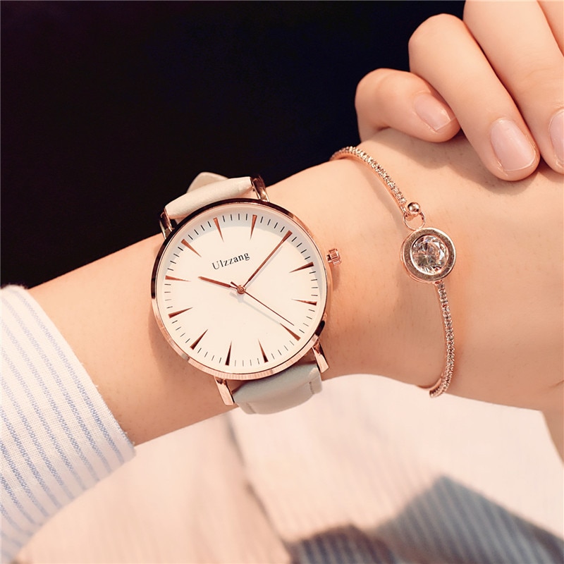 Exquisite Eenvoudige Vrouwen Horloges Luxe Mode Dames Horloges Ulzzang Brand Klassieke Vrouw Quartz Klok Montre Femme