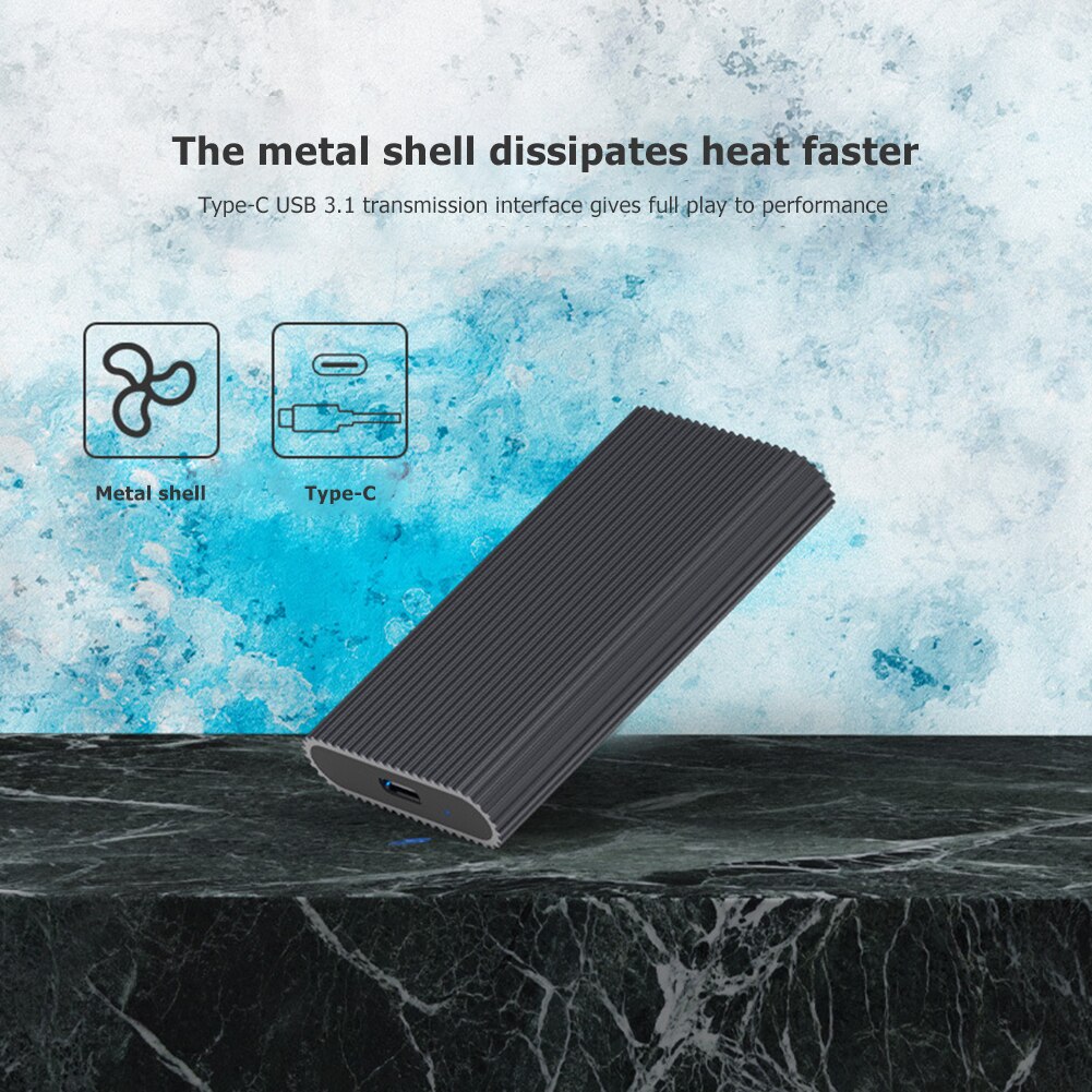 Blueendless Usb 3.1 Naar Msata Ssd Doos Solid State Disk Box Behuizing Type C Naar USB3.1 Mini Externe Mobiele Aluminium legering