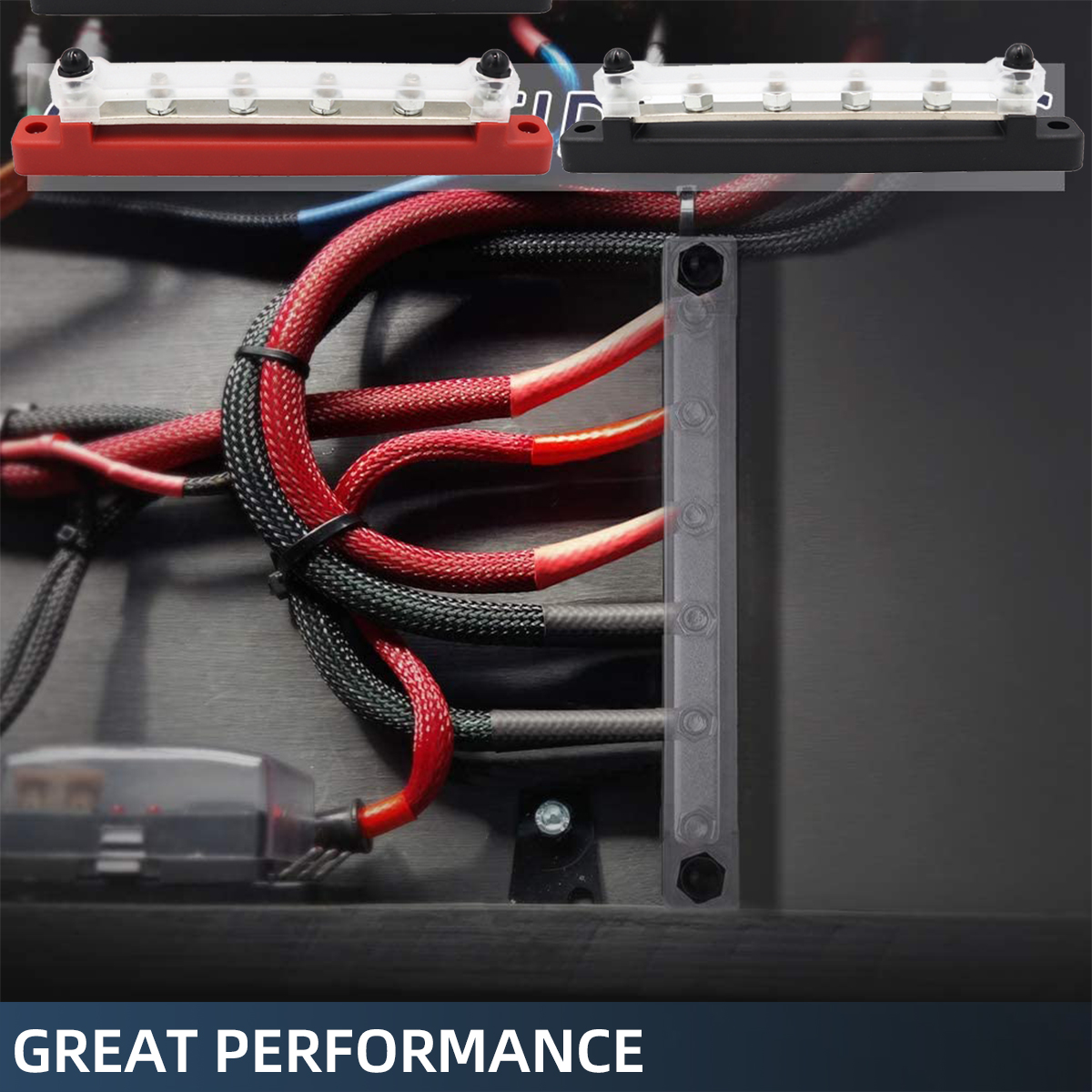 4 Terminal Stroomverdeling Blok 48V 150A Bus Bar Klemmenblok Voor Caravan Vrachtwagen Boot Auto Camper Rv