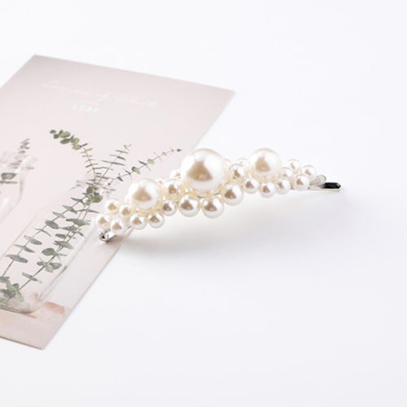 Pearl Hair Clip for Women Girl Korean Snap Barrette Stick Hairpin Hair Styling Accessories: 11