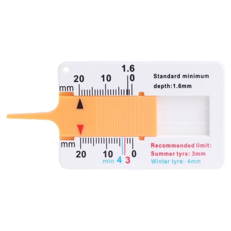 Tyre Tread Depth Gauge Car Motorcycle Trailer Wheel Keychain Measure Tool