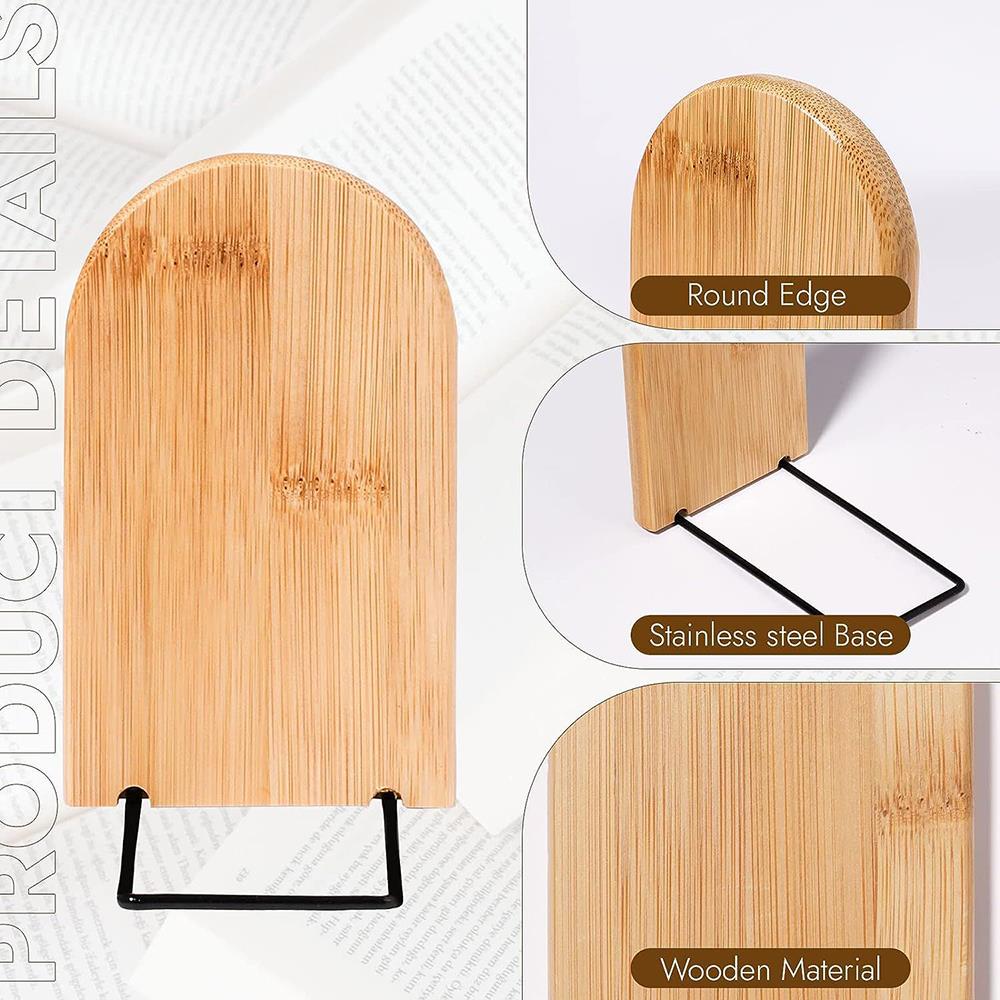1Pc Nature Bamboo Bookends Wood Book Ends Magazine Holder Shelf Bookrack Office Desktop Organizer Book Stand Stationery