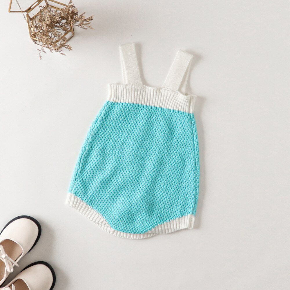 2022 Lente Baby Baby Meisjes Knit Borduren Bloem Jas + Bretels Rompertjes Baby Kleding Sets Peuter Meisje Pak Kleding 0-3Years