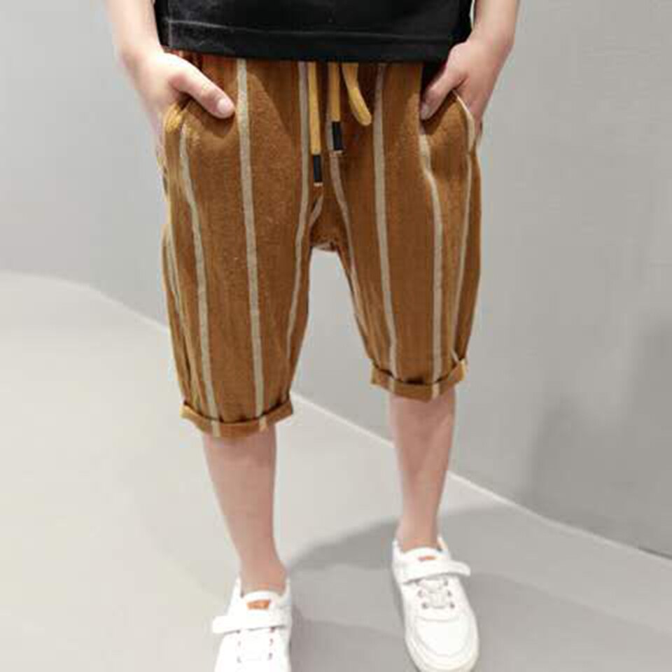 Pantalones cortos de cintura elástica para niños, ropa de para niños de 4 a 13 años, pantalones cortos rectos informales, novedad de verano: 2 / 4