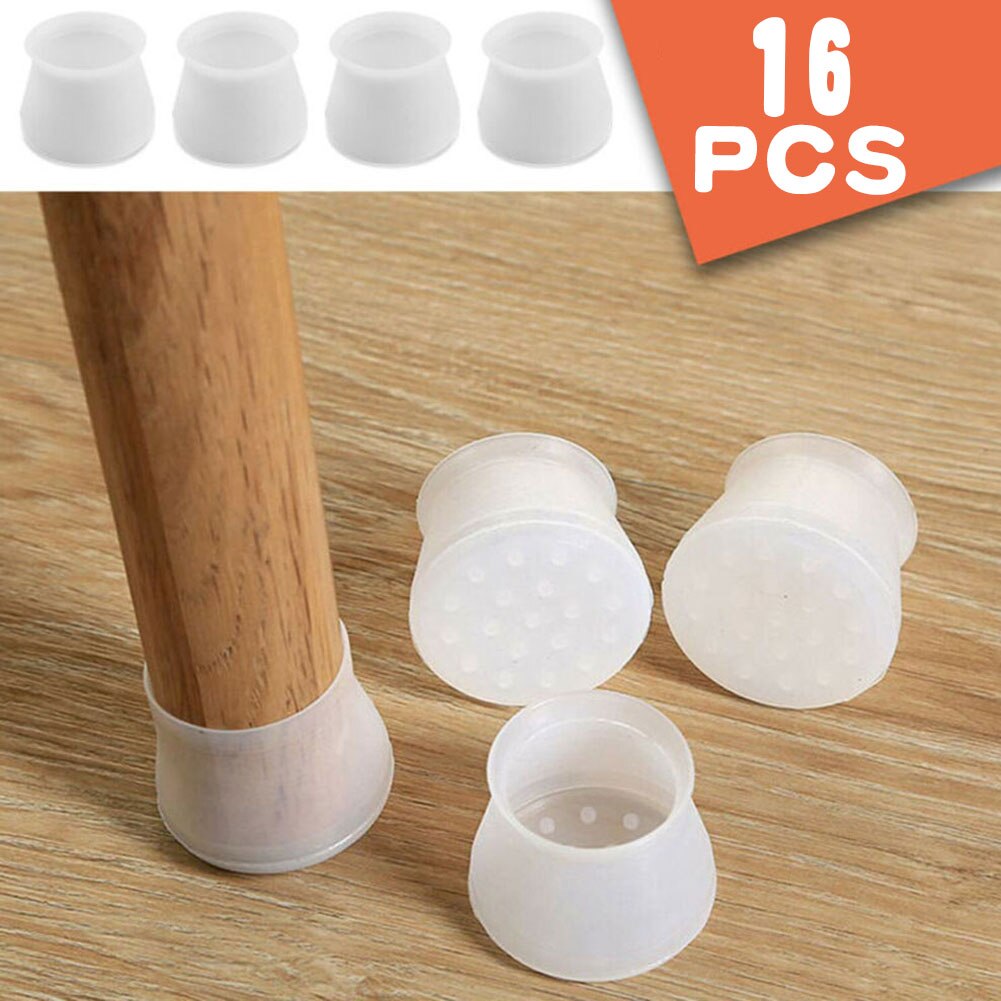 16Pcs Chair Foot Pad Silicone 40 mm Furniture Feet Protection Cap Non Slip Bottom For Round / Square Chair Leg Cover