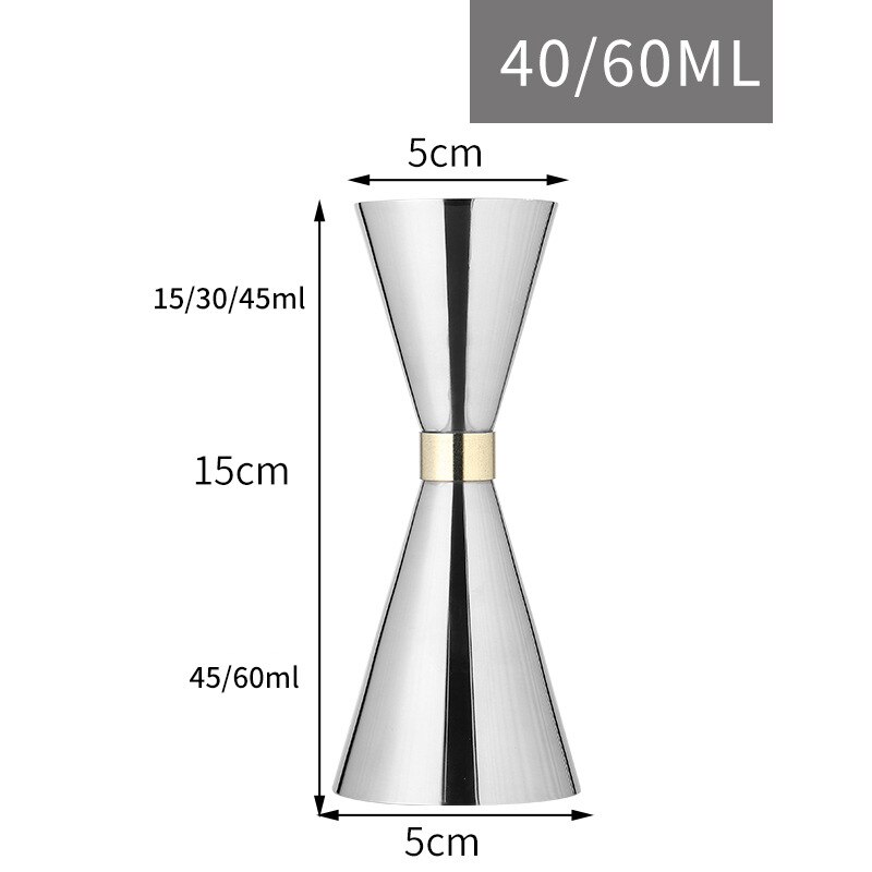 Japanese Measuring Cup Tools Bar Measure Cocktail Jigger Measure with Etched Pattern Bar Tools Bar Tools Bar Accessories: Silver 40-60ml