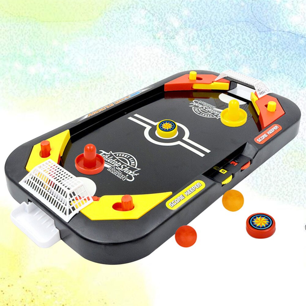 1Pc Table Ice Hockey Mini Table Games Hockey Competition for Two Educational Plaything (Black)