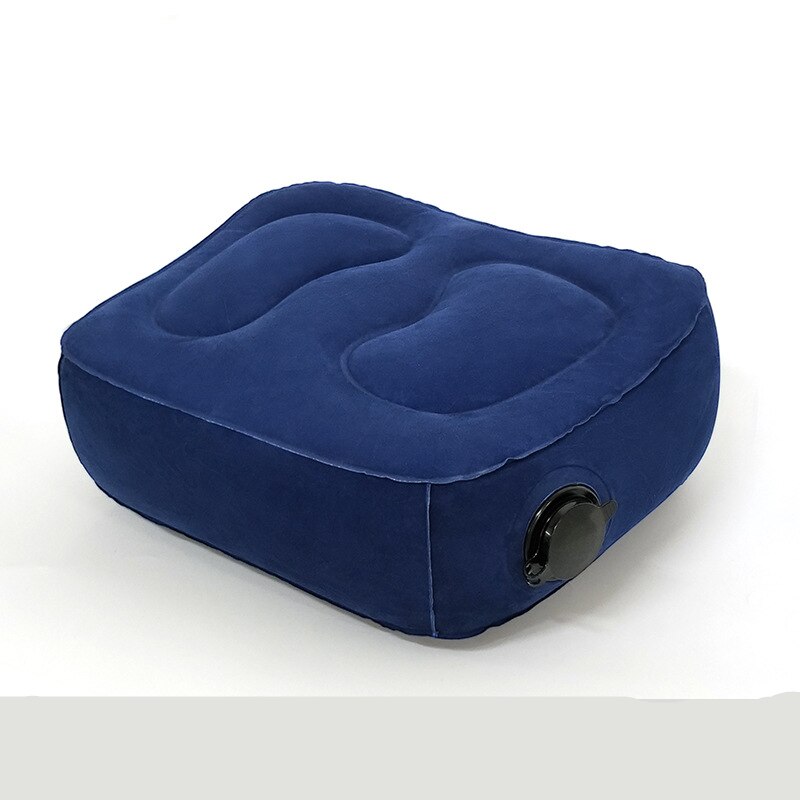 Opblaasbare Lucht Kussen Reiskussen Air Bolster Comfortabele Slaap Vliegtuig Auto Zachte Kussen Reis Opvouwbare Bureau Dutje Kussen: Single layer Blue