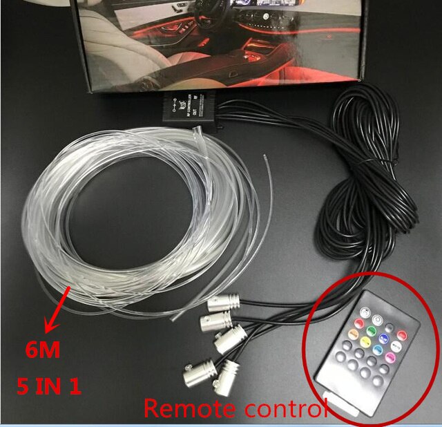 6/10m RGB Fiber eOptic Atmosphere Lamps Car Interior Ambient Light For Toyota Corolla Camry Prado Avensis Yaris Rav4 Auris