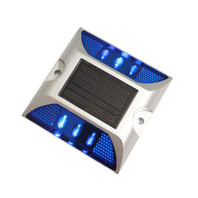 5 Stks/partij Waterdichte Led Zonne-energie Weg Stud Reflecterende Nagels Grond Waarschuwing Constante Op Licht: Blue constant on