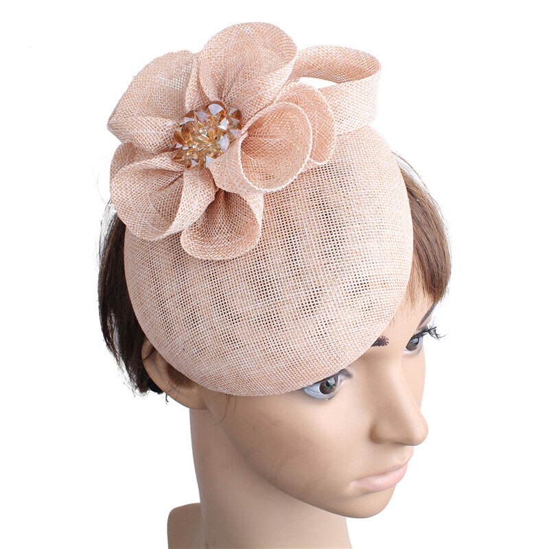 FS-gorros de boda para mujer, sombrero con pinza para el pelo, , nupcial, iglesia, Fedora, pastillero: Champagne