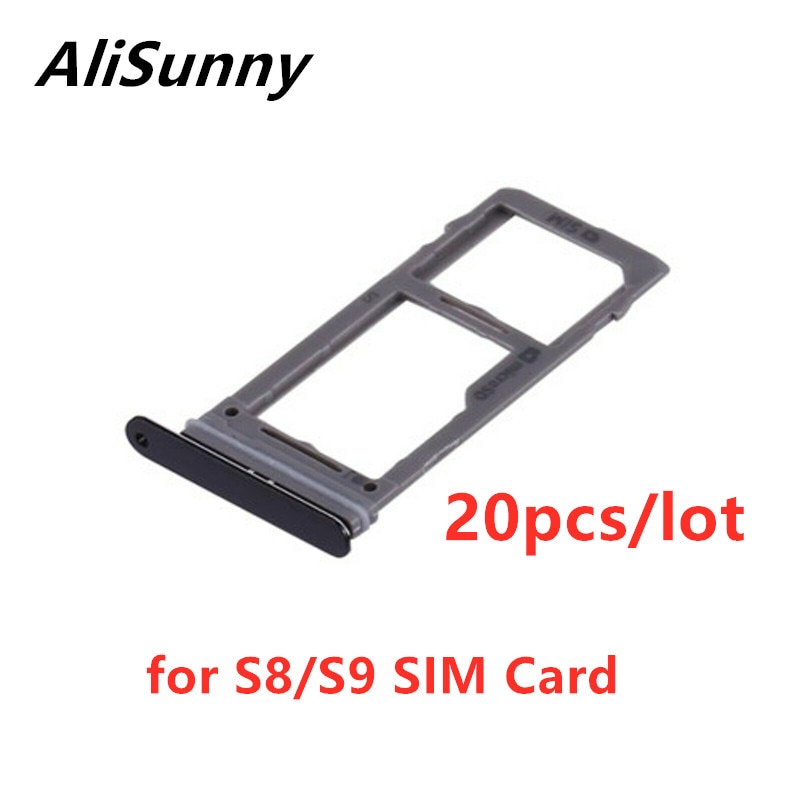AliSunny 20pz SIM Vassoio di Carta Del Supporto per SamSung galassia S8 S9 più Singal Doppio Adattatore Parti di Ricambio