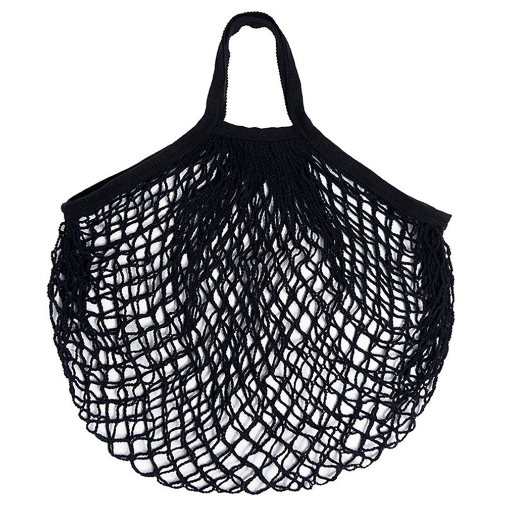 Mesh Net Turtle Bag String Shopping Bag Reusable Fruit Handbag Storage Totes Women Shopping Mesh Bag Shopper Bag: Black