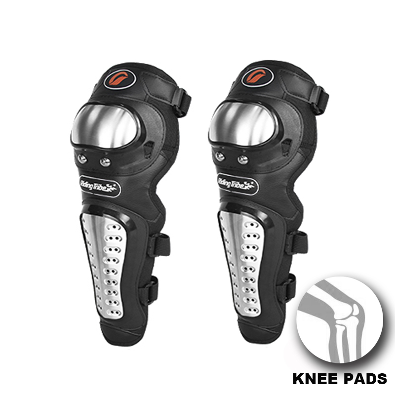 Pro-biker – Kit de protection des genoux pour moto, équipement protecteur, 3 couleurs,: steel KNEE PADS