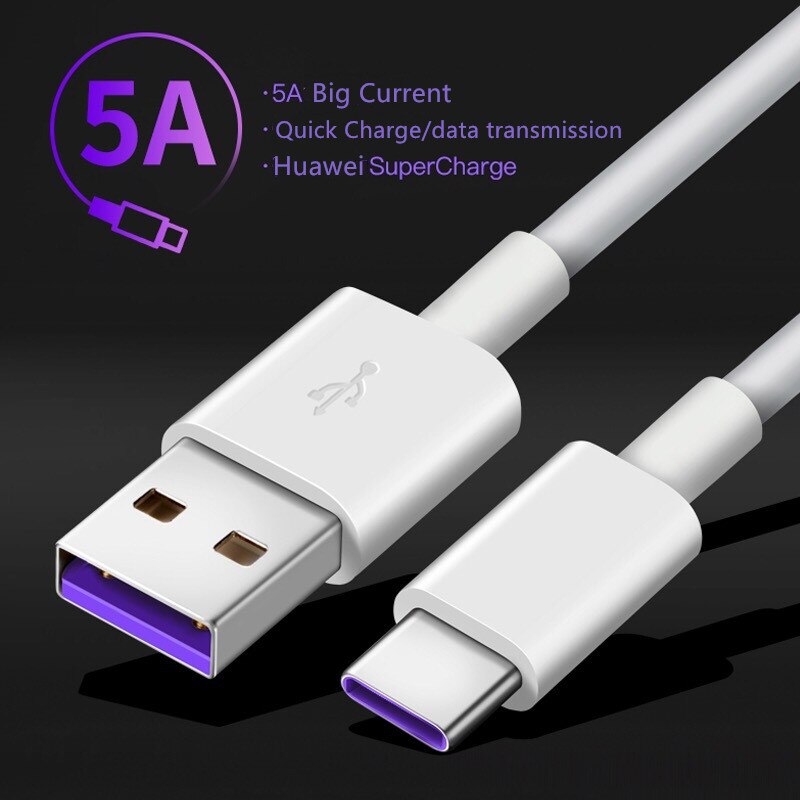 USB tipo C para Huawei P30 P20 Pro lite Mate20 10 Pro P10 Plus lite USB 5A sobrecargar Super cargador de Cable