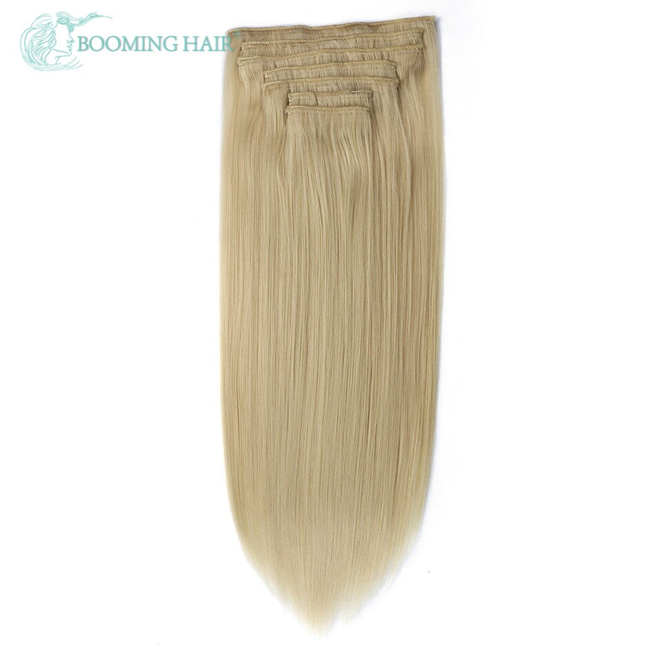 Natuurlijke Haar Clip In Extensions Lange Haarverlenging 20 Clip 24 Inches 7 Stks/set Zwart Bruin En Blond Kleur Door booming Haar