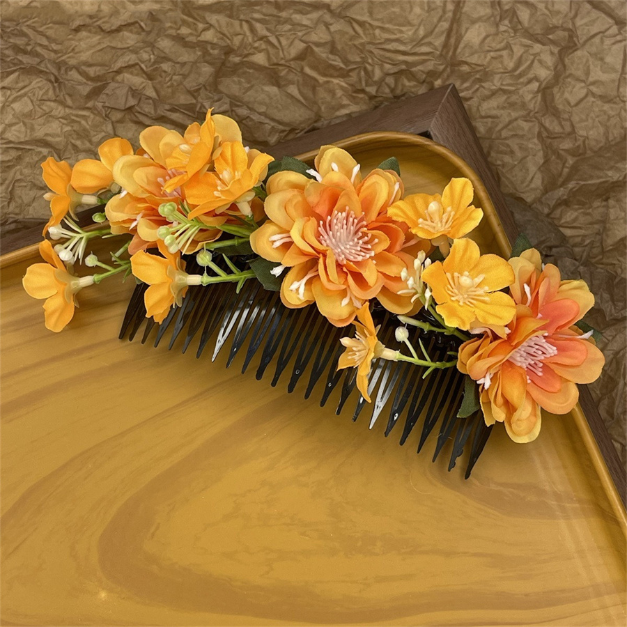 Neue modische und süße Braut haarkamm Haarnadel Frauen böhmischen Tanz Kopfschmuck Haarschmuck ethnischen Stil Accessoires: Gold