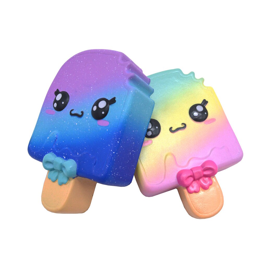 Leuke Kleurrijke Cartoon Ice Lolly Langzaam Stijgende Squeeze Decompressie Grappige Langzaam Stijgende Kids Adult Stress Relief Squeeze Speelgoed Gufts