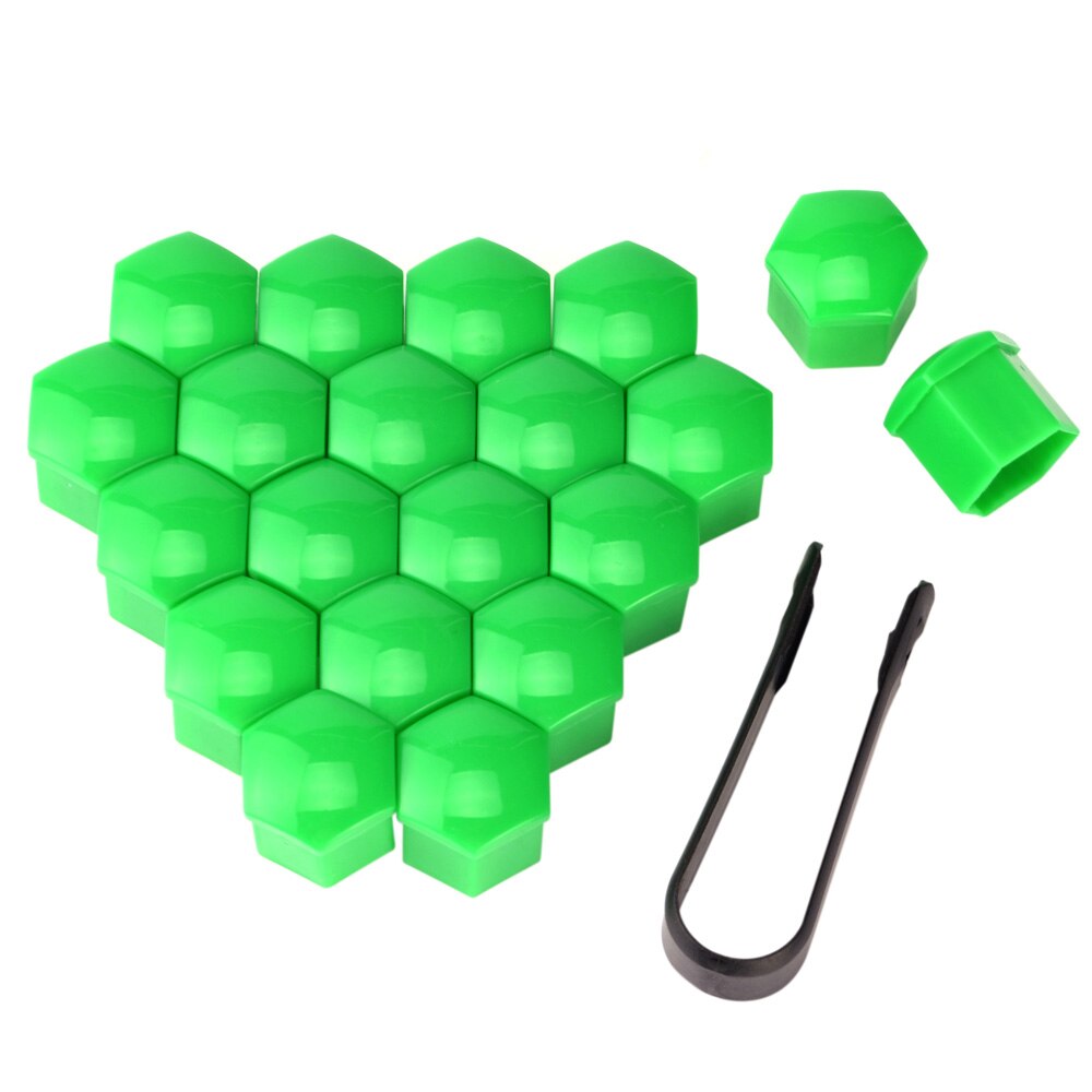 19mm tapa de rosca para vehículos rueda de neumático decoración de NutsTyre rueda tuerca tornillo perno de tornillo para coche estilo de coche Protector a prueba de polvo pernos de rueda 4: Verde