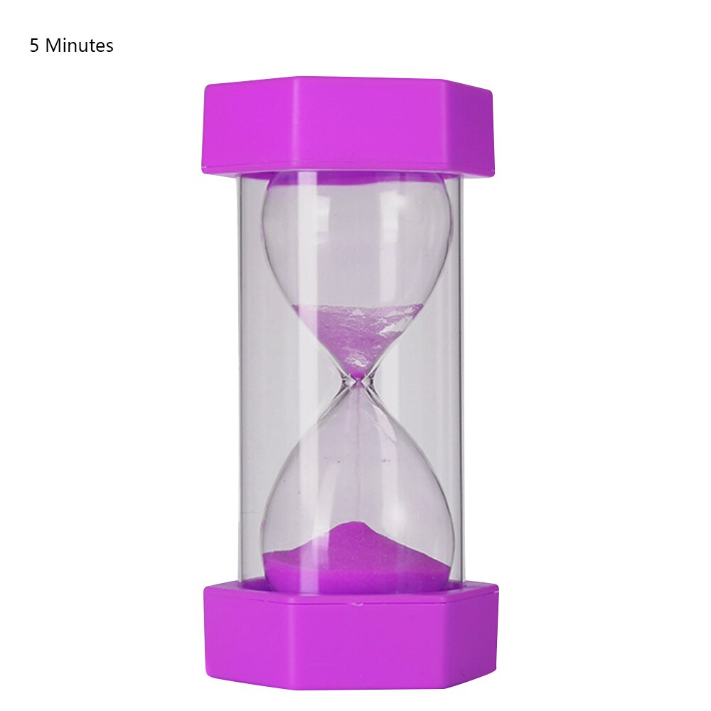 Wooden Hourglass Sand Clock 5-30 Minutes Sand Clock Kids Toothbrush Timer Time Counter Classroom Game Timer Home Decoration: Purple / 5min