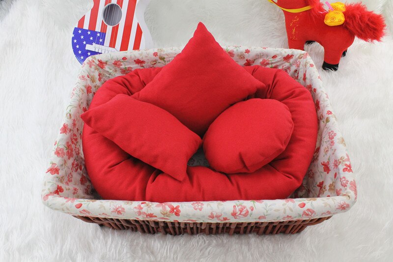 Newborn Photography Props Baby Breathable Donut Pillow Prop + 3 Color Modeling Pillows 0 - 3 Months Posing Pillows All Season: Red